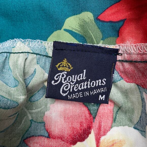 Vintage Royal Creations Hawaii Womens Size M Short Sleeve Floral Maxi Dress - Picture 8 of 10